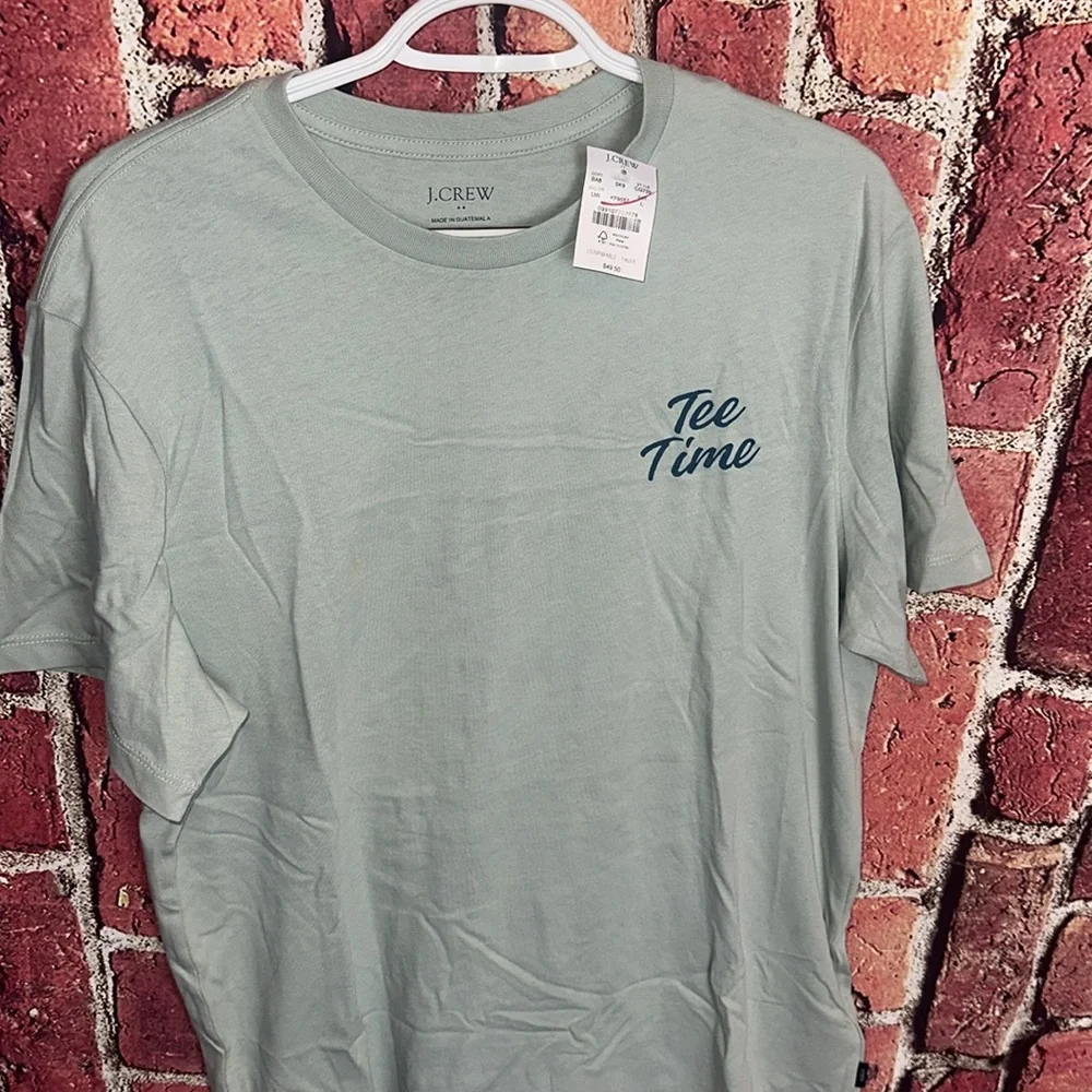 J. Crew Green Short Sleeve Tee Classic Crew size large new with tags